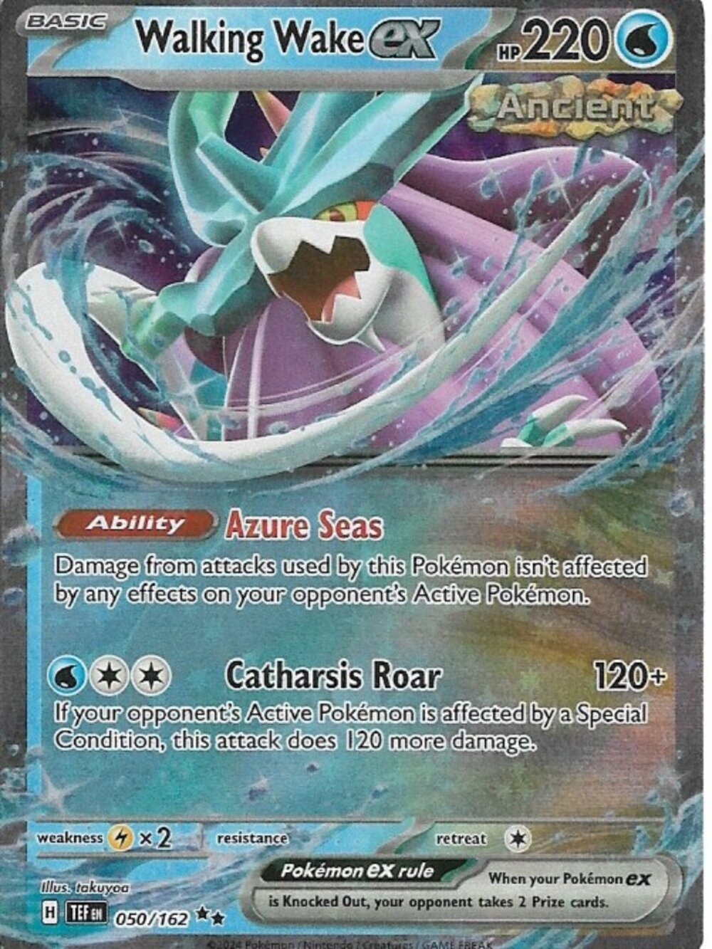 Pokemon Walking Wake ex 050/162 Temporal Forces Non-Holo NM